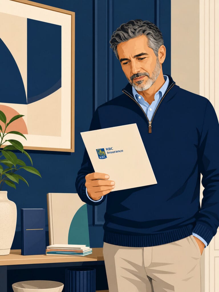 rbc-term-life-insurance-renewal-canada Canadian policyholder reviewing RBC term life insurance renewal and coverage options