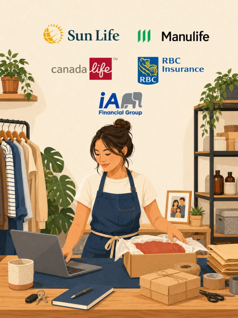 top-life-insurance-companies-self-employed-canada Self-employed Canadian comparing Manulife, Sun Life, Canada Life, iA and RBC Insurance