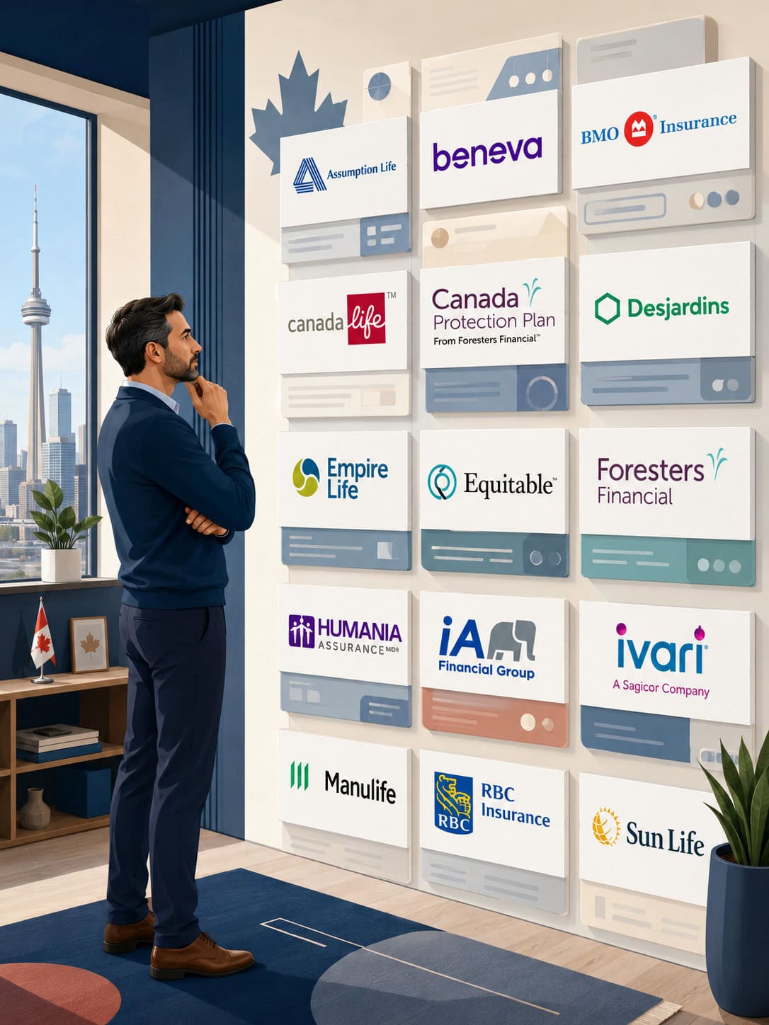 Canadian professional comparing leading life insurance companies and policy options in Canada
