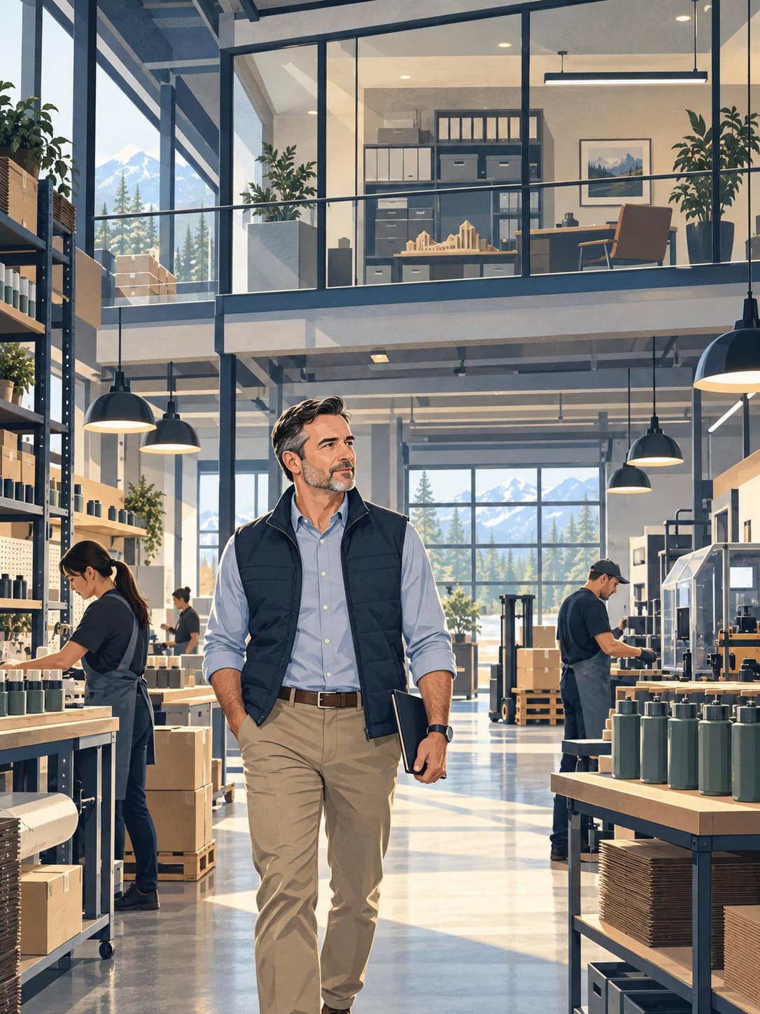 Canadian business owner inside an operating company with a separate holding company mezzanine above